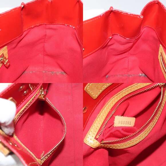 LOUIS VUITTON Monogram Vernis Reade PM Hand Bag Red Rouge M91088 - Picture 12 of 12